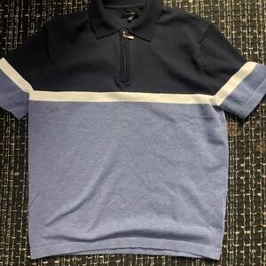 Tahari Men's Polo Shirt in Navy and Light Blue